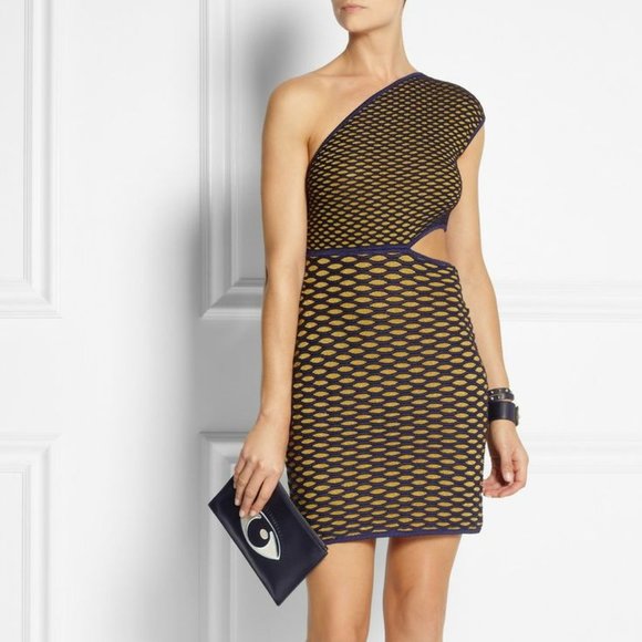 Cutout Honeycomb Knit Dress 